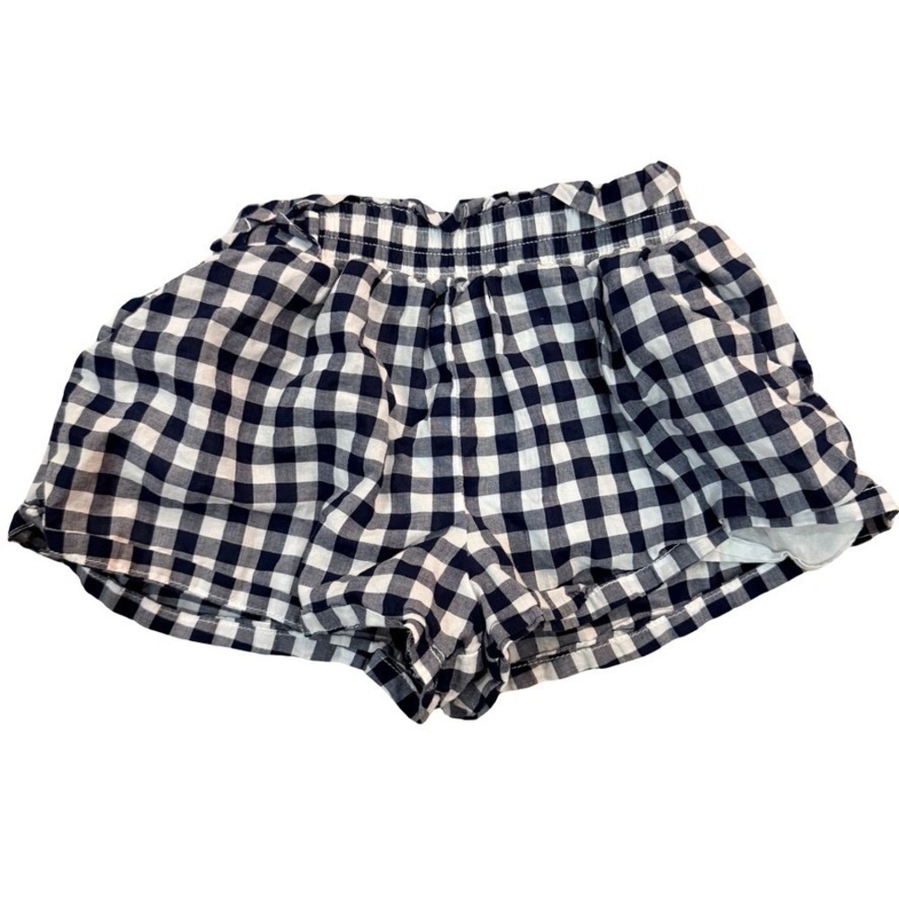 Janie and Jack Gingham Shorts Gray White Paperbag Waist Kids Size 5